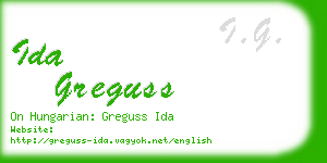 ida greguss business card